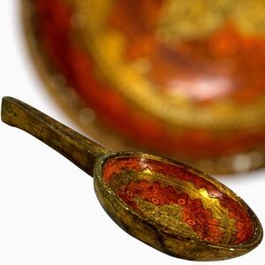 Vintage (mid 20th Century) Italian Florentine 13” Wooden Ladle-large Spoon Decor